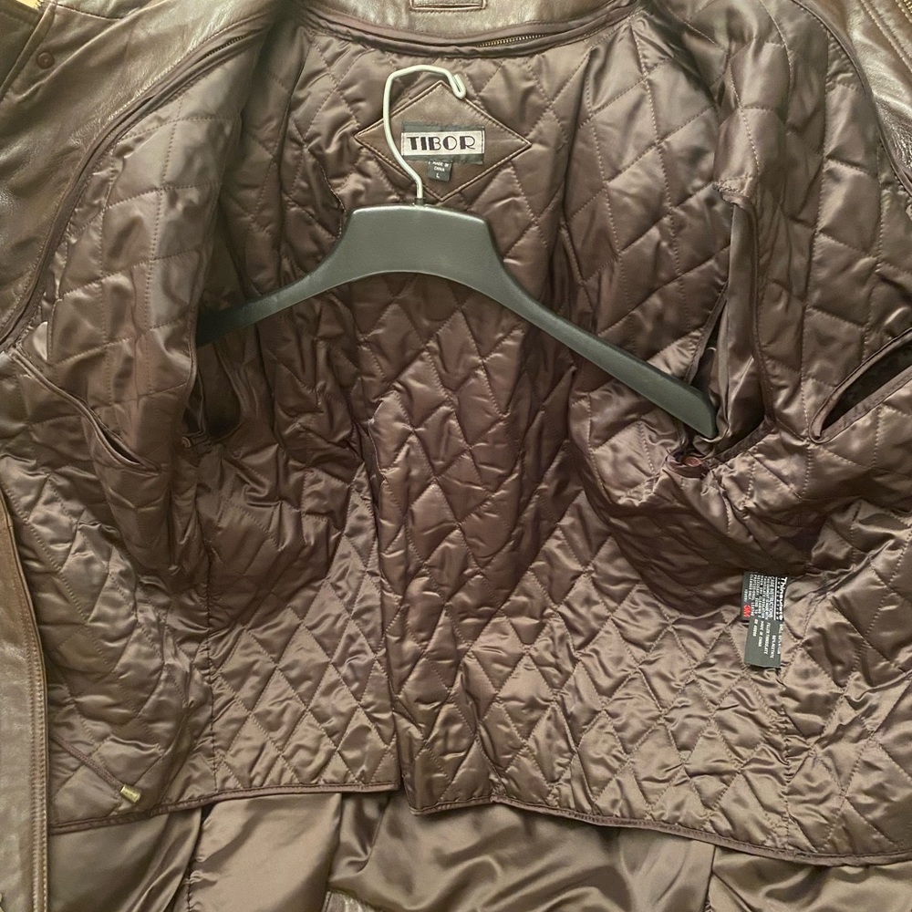 TIBOR LEATHER JACKET SIZE L MANS COLOR BROWN